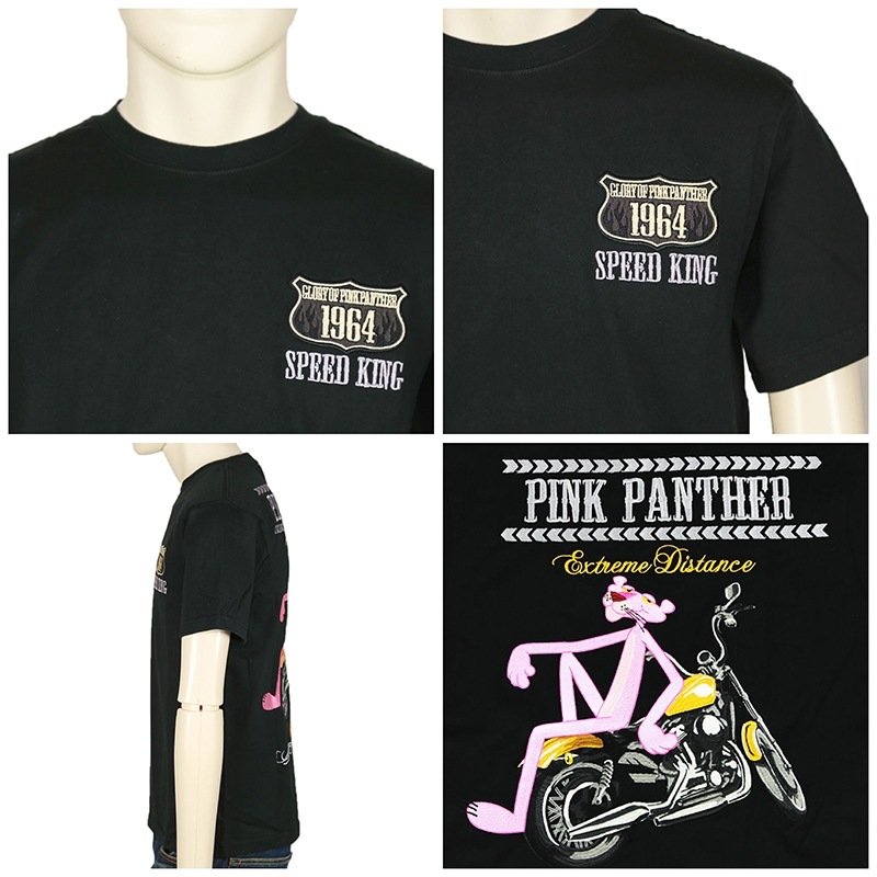 FLAG STAFF × PINK PANTHER PINK PANTHER バイク 半袖 Tシャツ （412083）