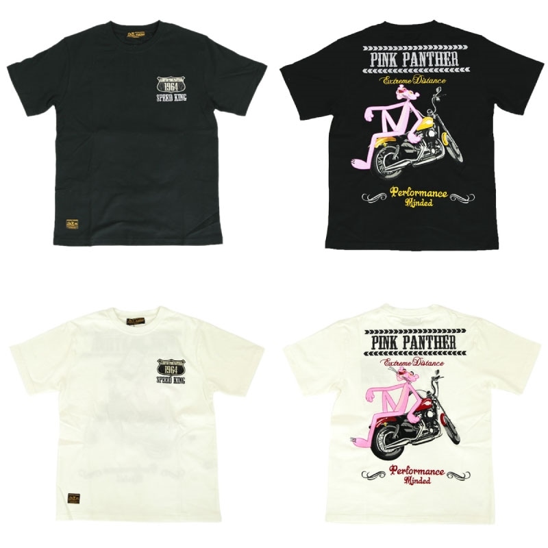 FLAG STAFF × PINK PANTHER PINK PANTHER バイク 半袖 Tシャツ （412083）