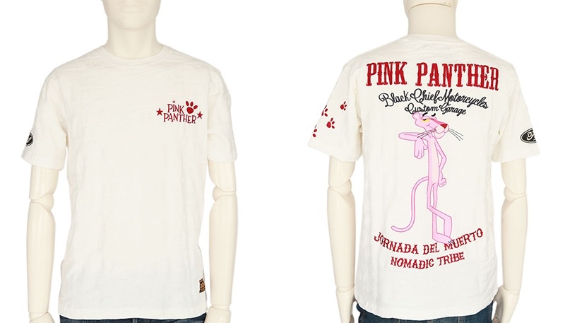 FLAG STAFF × PINK PANTHER ピンクパンサー 柄 迷彩ジャガード生地 半袖 Tシャツ （412081）