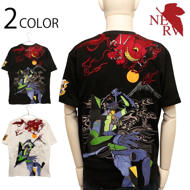錦 nishiki × EVANGELION 初号機VS赤龍 柄 和柄 半袖 Tシャツ ( 554369 )