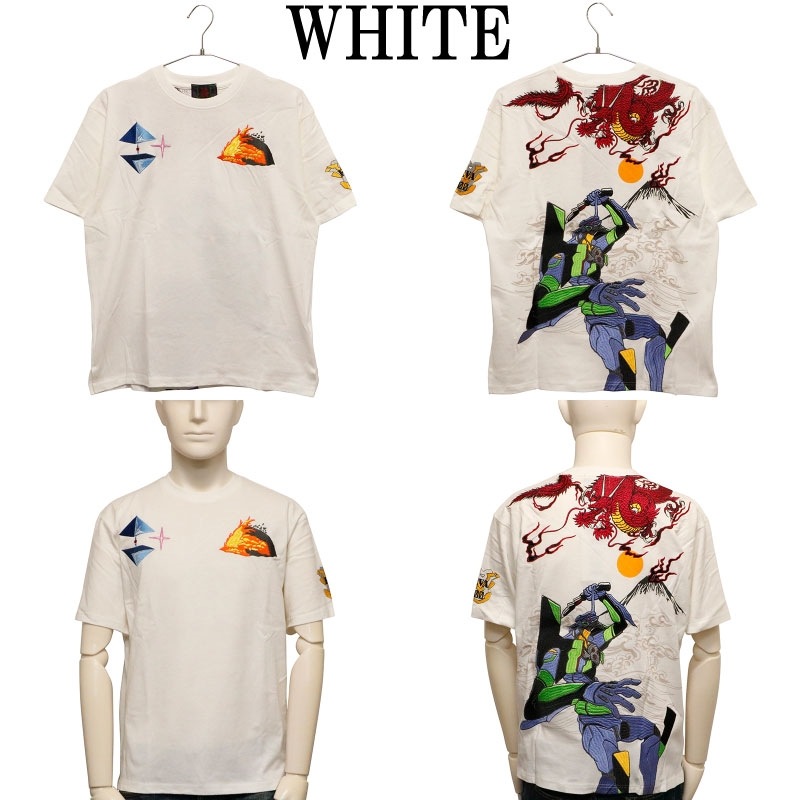 錦 nishiki × EVANGELION 初号機VS赤龍 柄 和柄 半袖 Tシャツ ( 554369 )