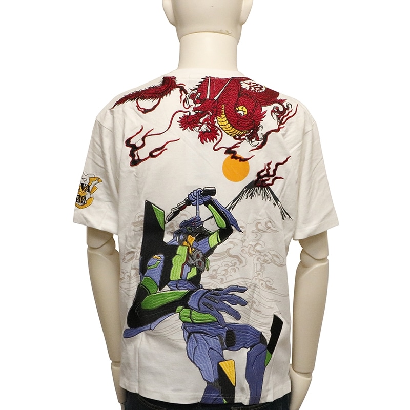 錦 nishiki × EVANGELION 初号機VS赤龍 柄 和柄 半袖 Tシャツ ( 554369 )
