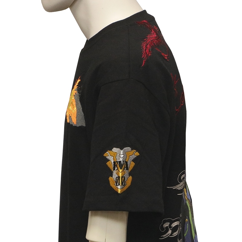 錦 nishiki × EVANGELION 初号機VS赤龍 柄 和柄 半袖 Tシャツ ( 554369 )