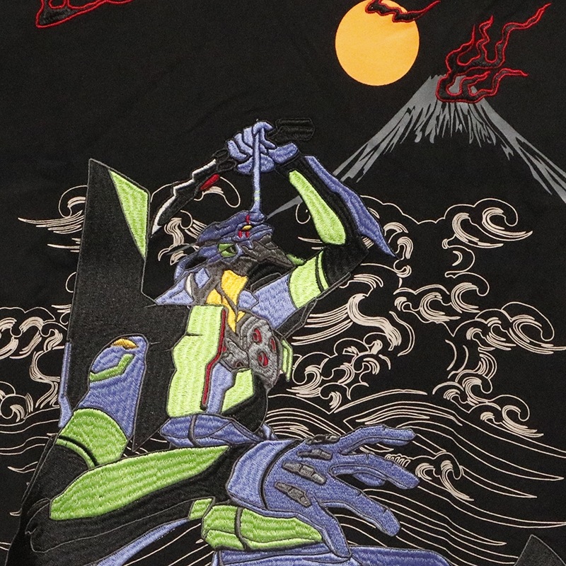 錦 nishiki × EVANGELION 初号機VS赤龍 柄 和柄 半袖 Tシャツ ( 554369 )