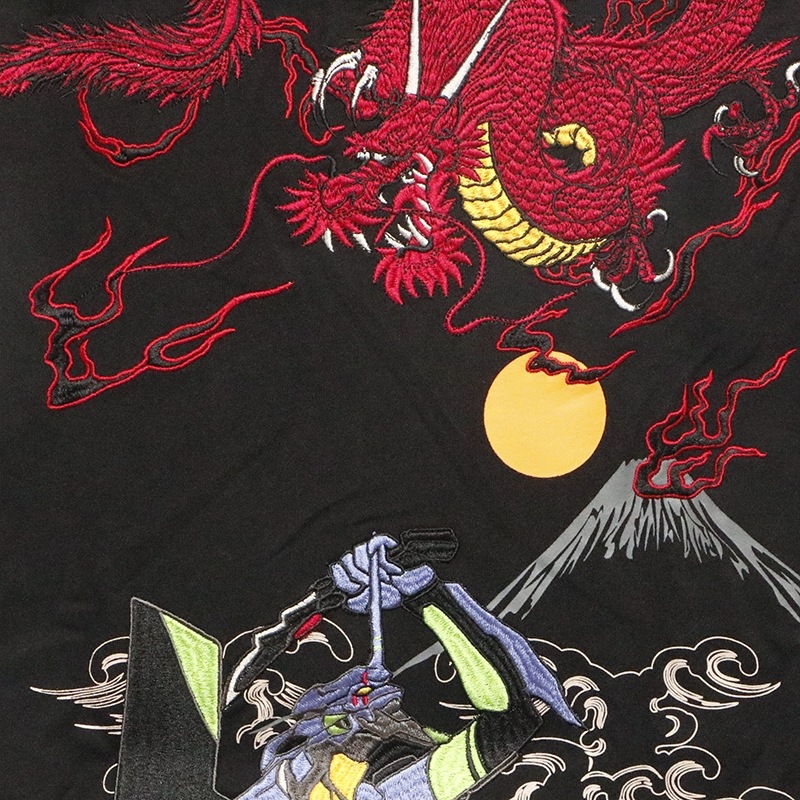 錦 nishiki × EVANGELION 初号機VS赤龍 柄 和柄 半袖 Tシャツ ( 554369 )