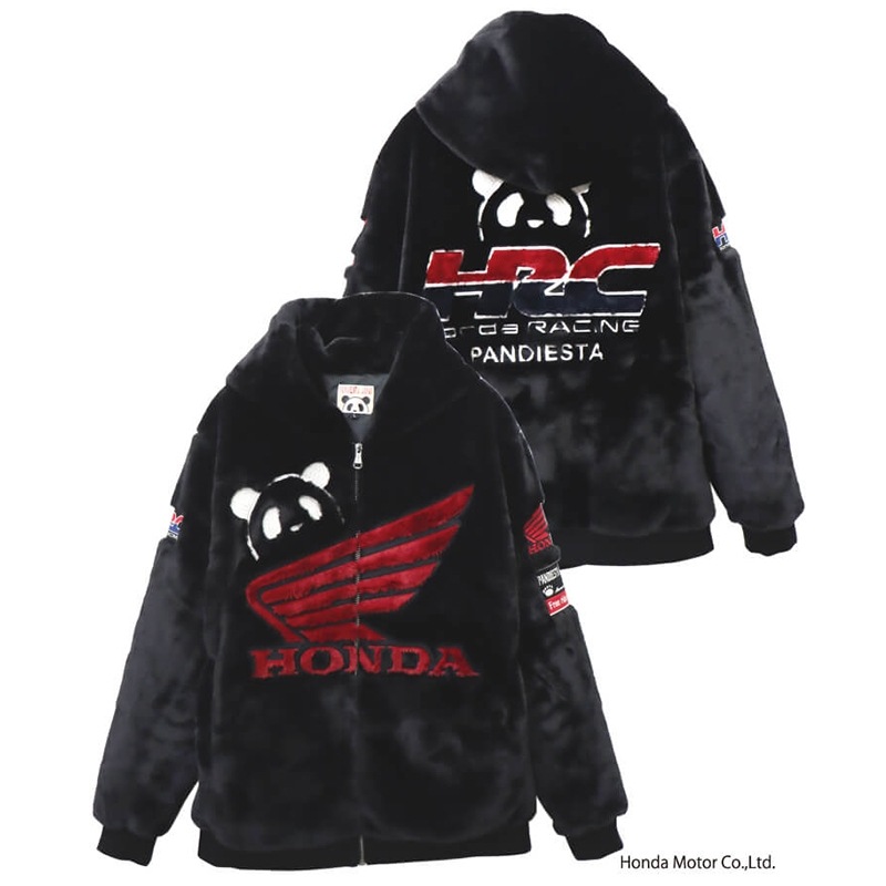 PANDIESTA JAPAN HONDA コラボ HRC フェイクファー フルジップパーカー