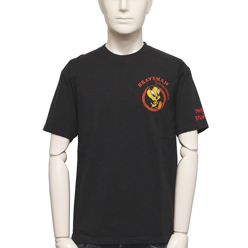 THE BRAVEMAN×LOONEY TUNES トゥイーティー ＆ シルベスター 刺繍 天竺 半袖 Tシャツ （ LTB-2308 ）