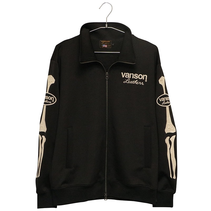 VANSON バンソン ボーンスカル 柄 立体プリント トラックジャケット