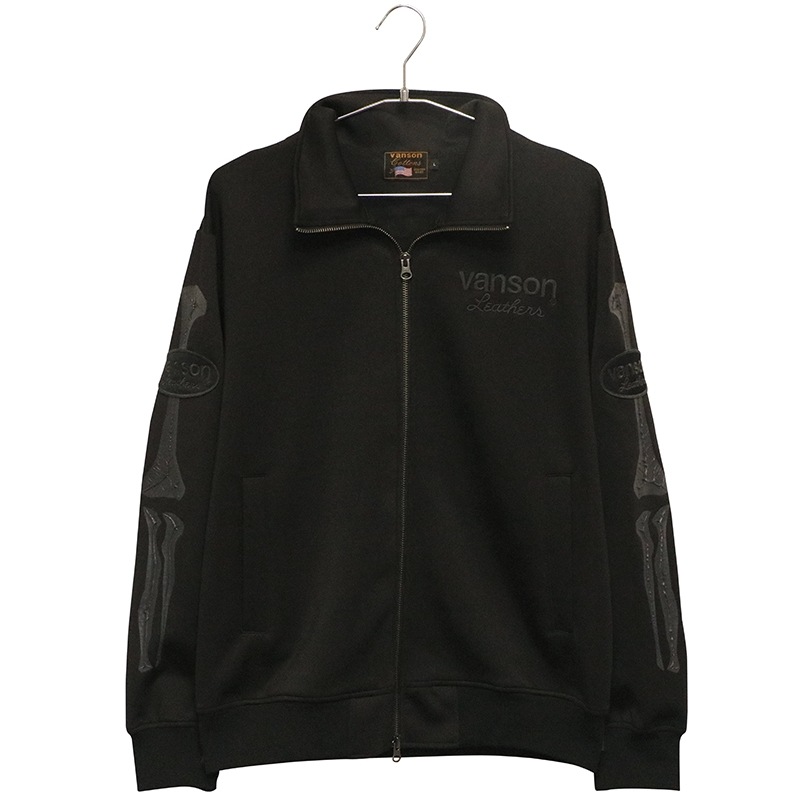 VANSON バンソン ボーンスカル 柄 立体プリント トラックジャケット
