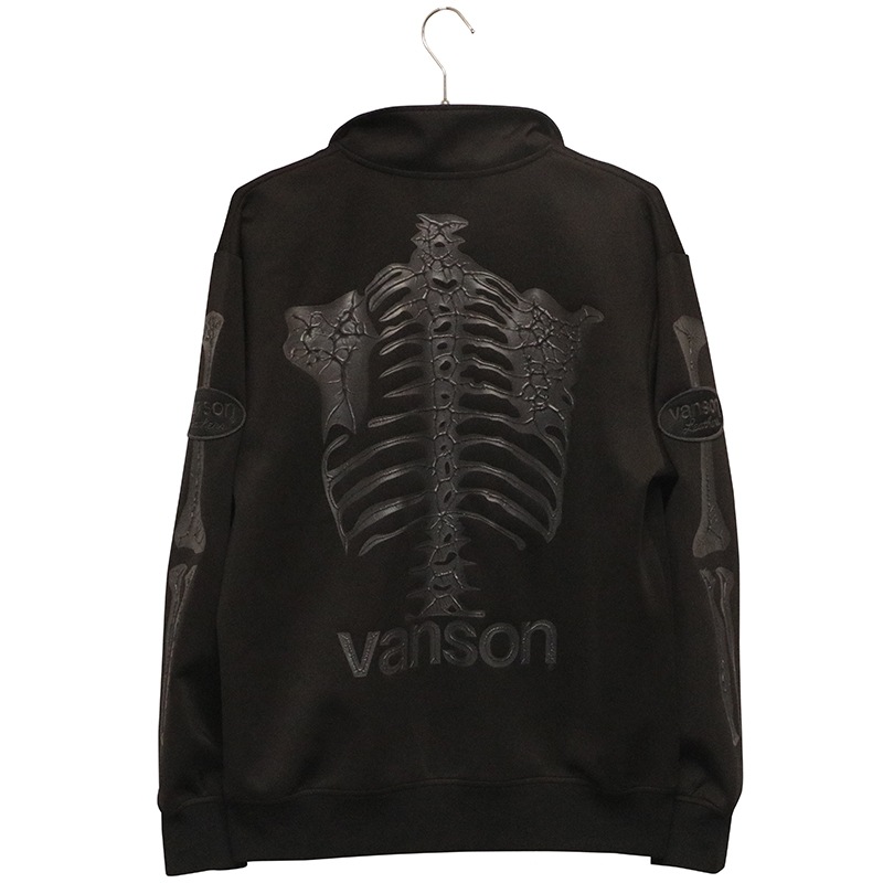 VANSON バンソン ボーンスカル 柄 立体プリント トラックジャケット