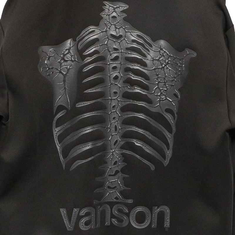 VANSON バンソン ボーンスカル 柄 立体プリント トラックジャケット