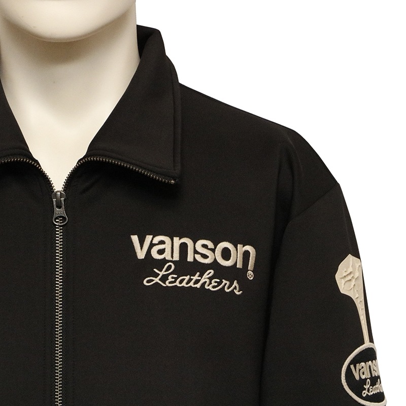 VANSON バンソン ボーンスカル 柄 立体プリント トラックジャケット