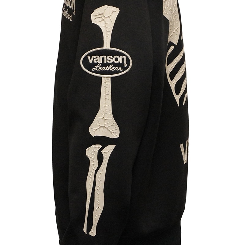 VANSON バンソン ボーンスカル 柄 立体プリント トラックジャケット