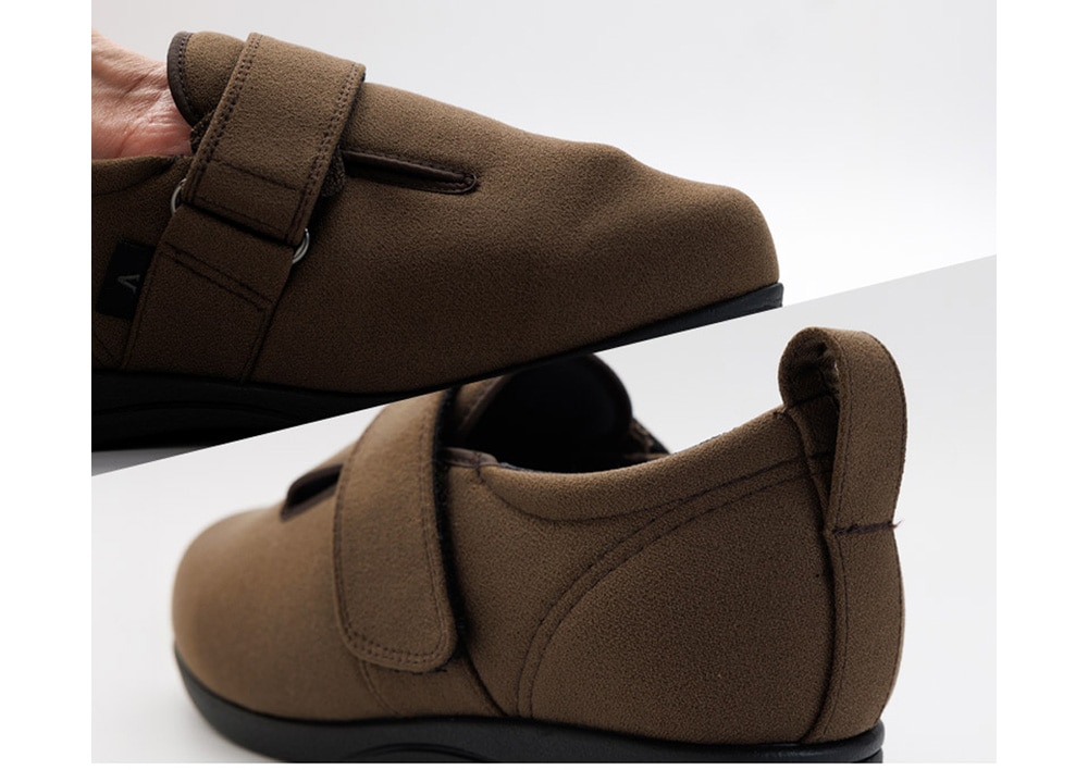 つま先は柔らかく、かかとはしっかり