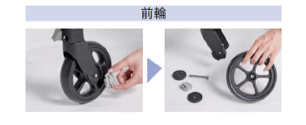 工具不要でタイヤの着脱が可能