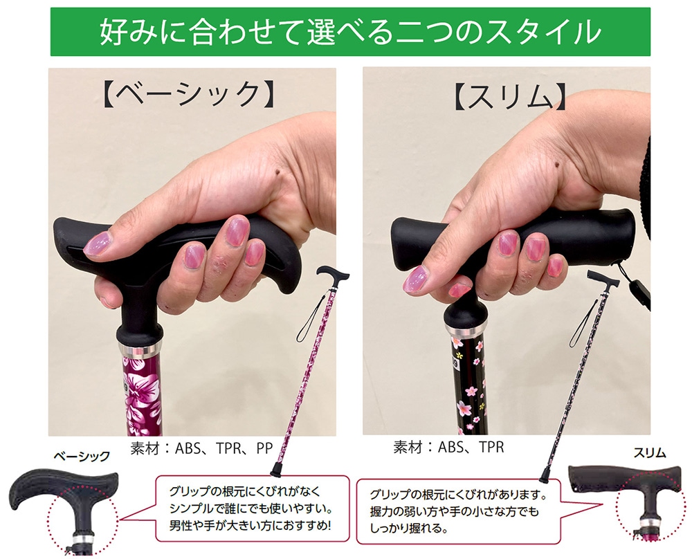 手に心地よくフィットして滑りにくいTPR製の持ち手