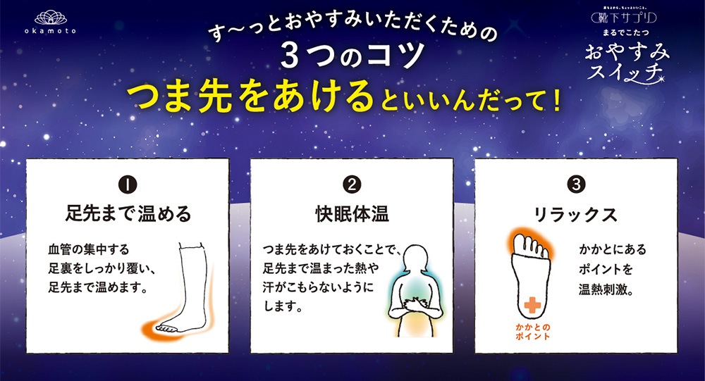 就寝時の冷え対策に