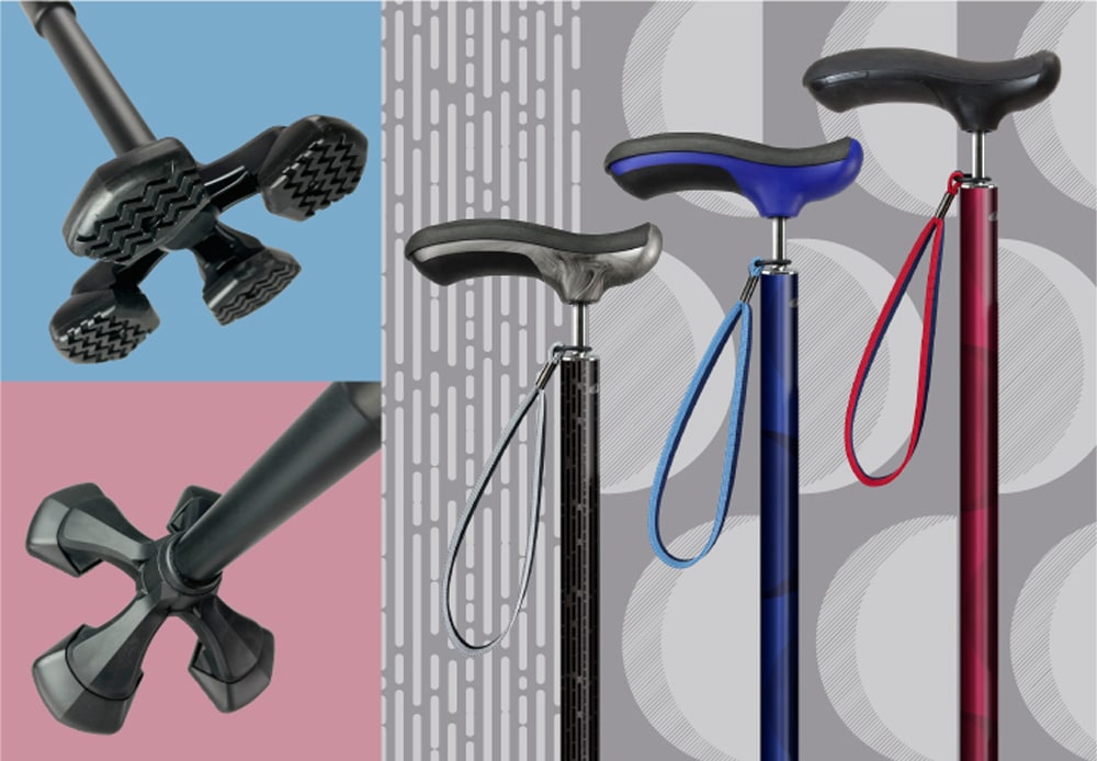 軽い、疲れない、スタイリッシュ杖のイメージを刷新する、これからの4点杖のカタチ