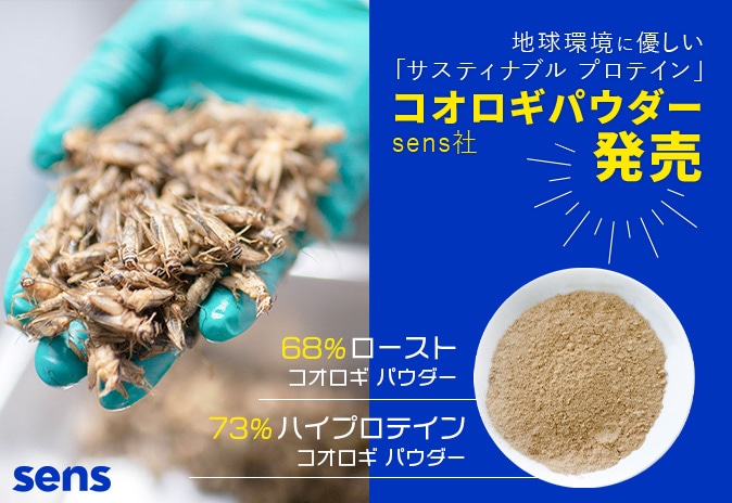 昆虫食　サスティナブル　プロテイン　SENSセンス社　コオロギパウダー