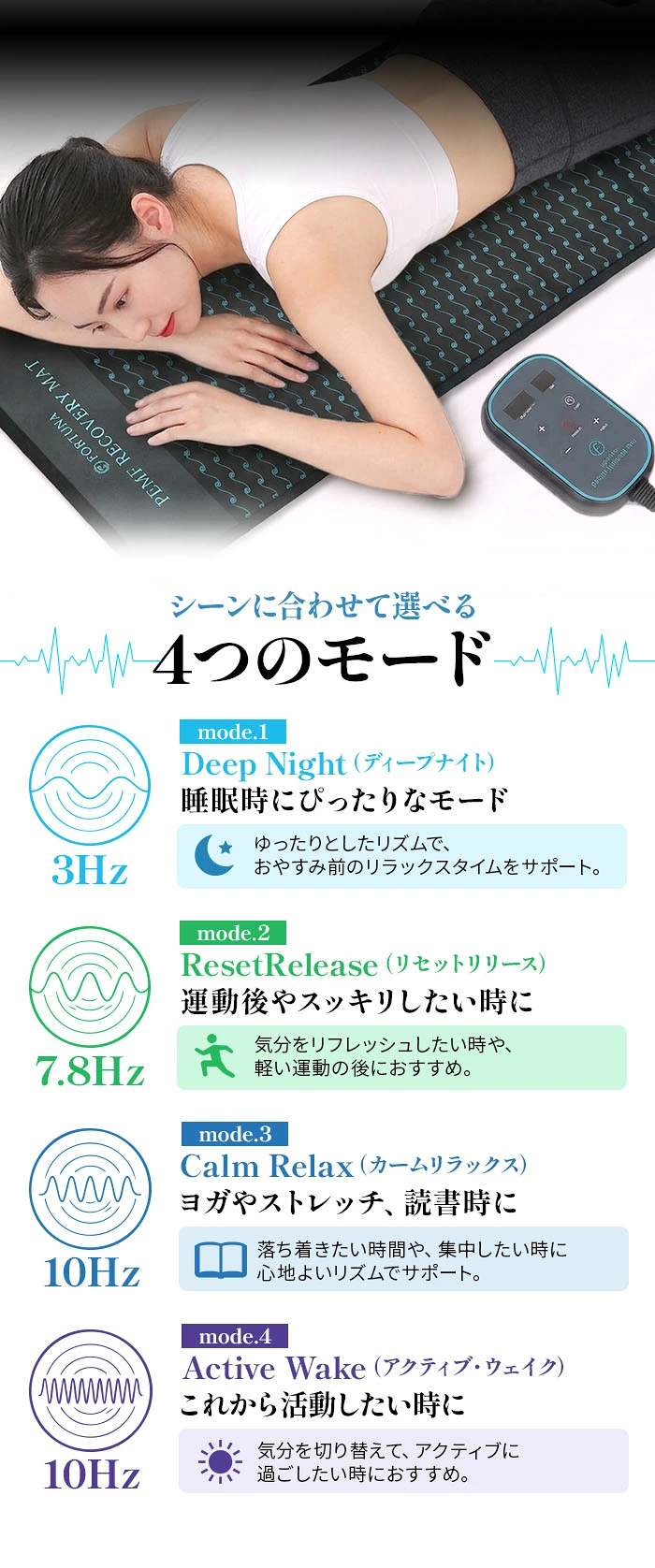 シーンに合わせて選べる４つのモード