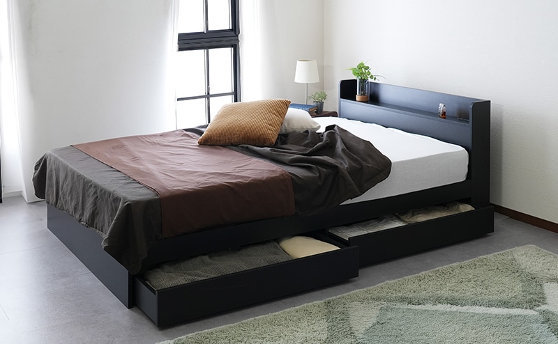 組立設置モデルのベッドフレーム 生活イメージ