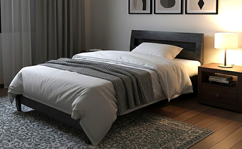 ベッドフレーム フェンネル ストーン調デザイン 寝室イメージ