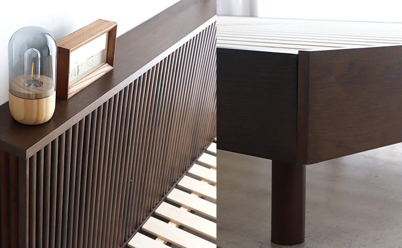 オーク突板とラバーウッド無垢、耐荷重150kgの安心構造