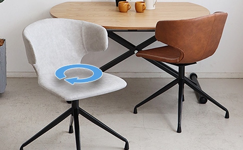 座面回転式で立ち座りスムーズなLine Roundチェア