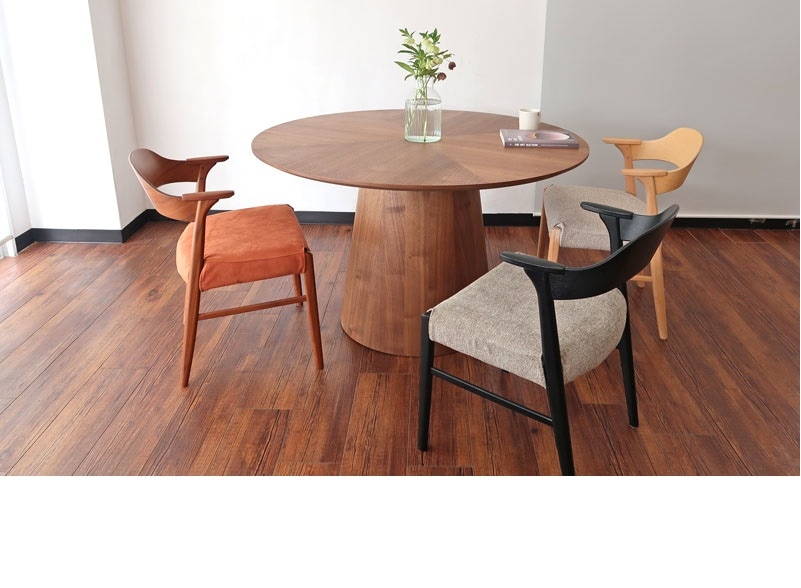 ダイニングチェア ウォールナット カバーリング ちょい肘 家具マスター