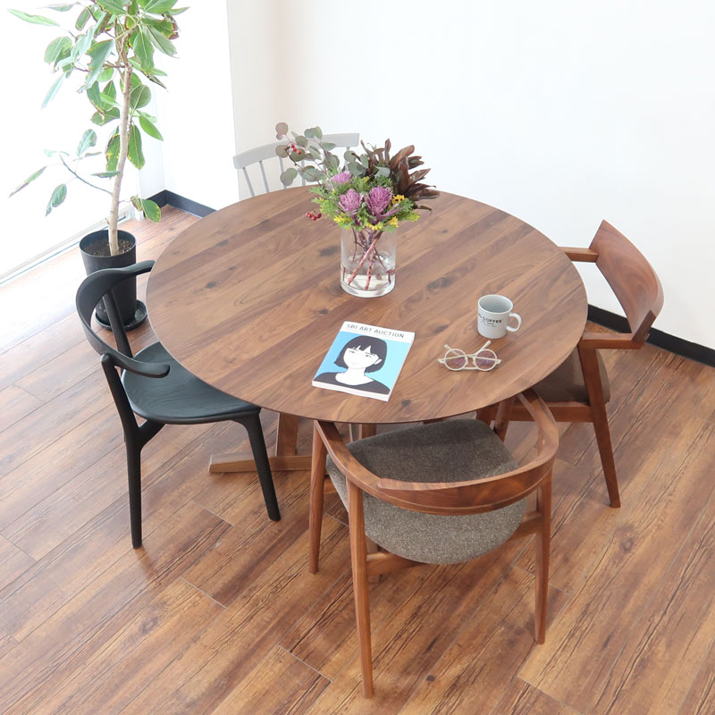 送料無料】 無垢 テーブル 120 cm ダイニングテーブル 丸 丸テーブル