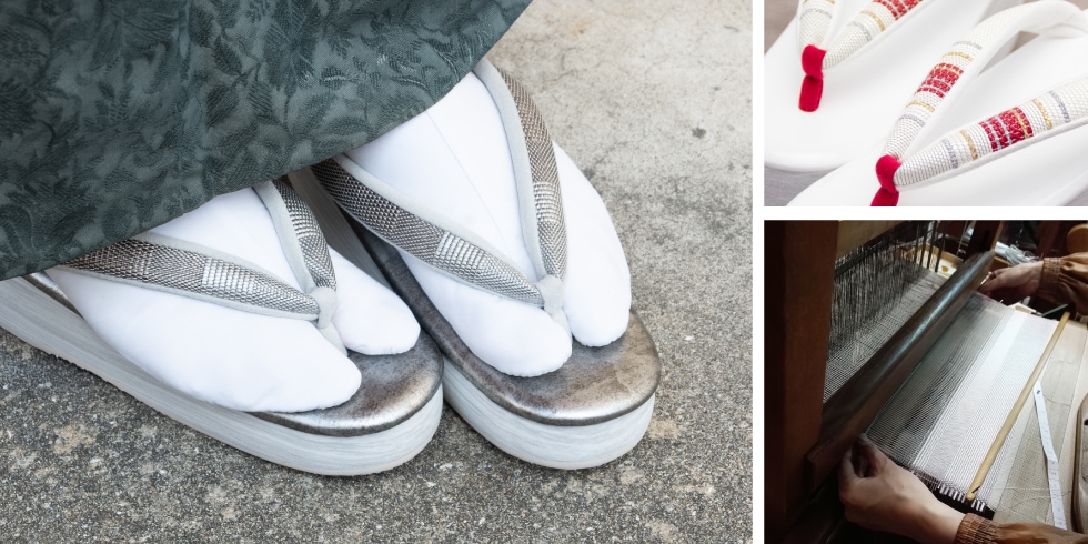 カフェぞうりレディース,鎧織（菱屋オリジナル）鼻緒モデル｜菱屋