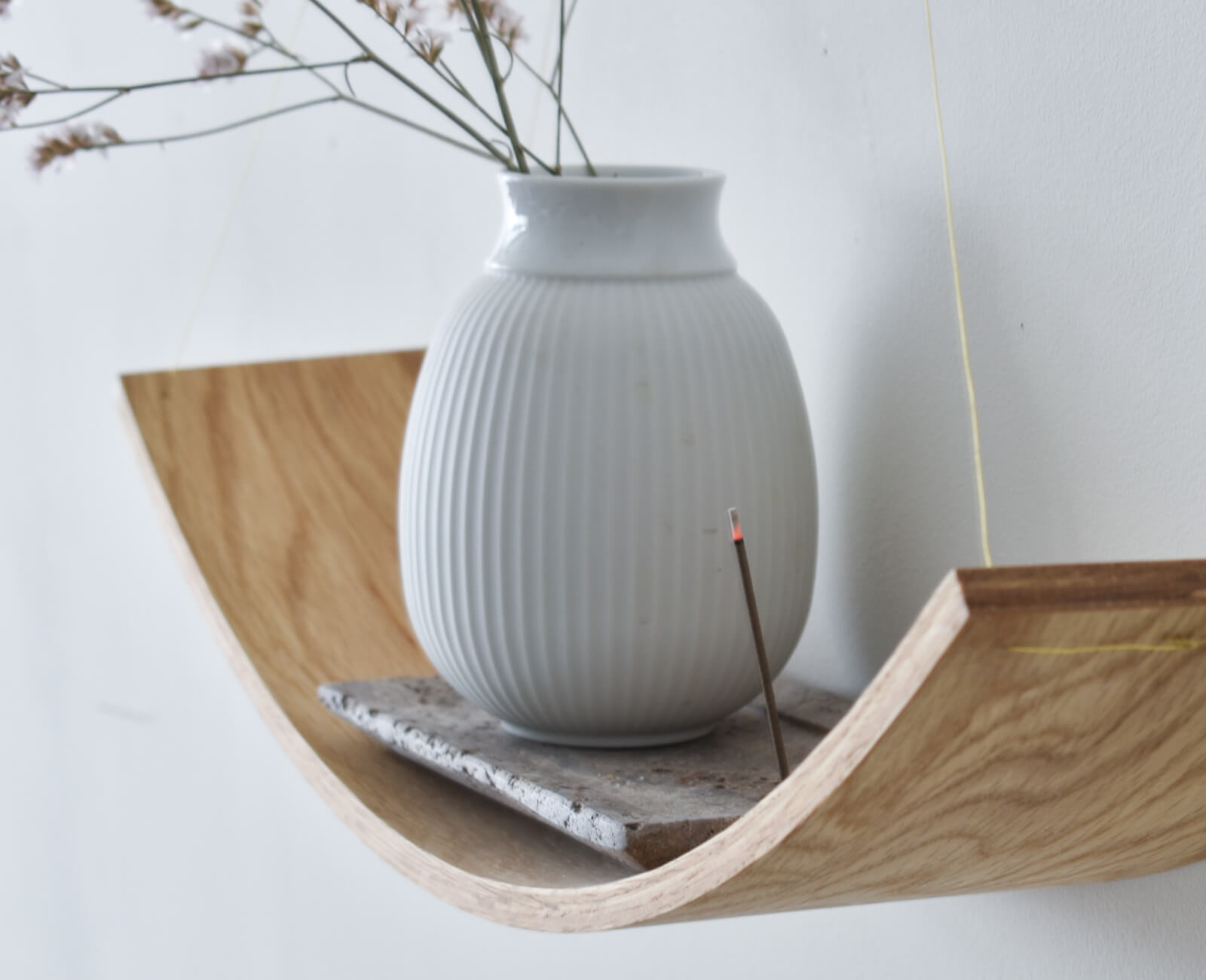 curved wood shelf