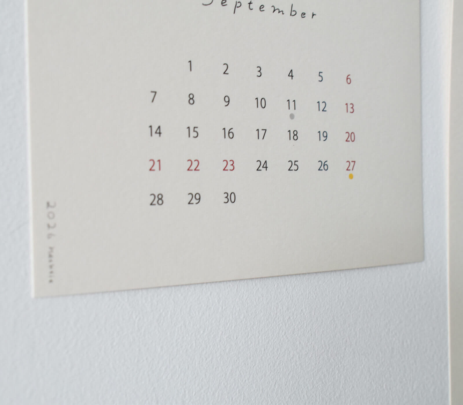 ネクタイアトリエのカレンダー｜CATAWARA