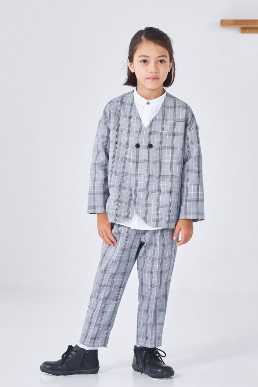 WEB限定】ノーカラーセットアップ 100 110 120 130cm (2471-5451) CHOPINblue/ショパンブルー