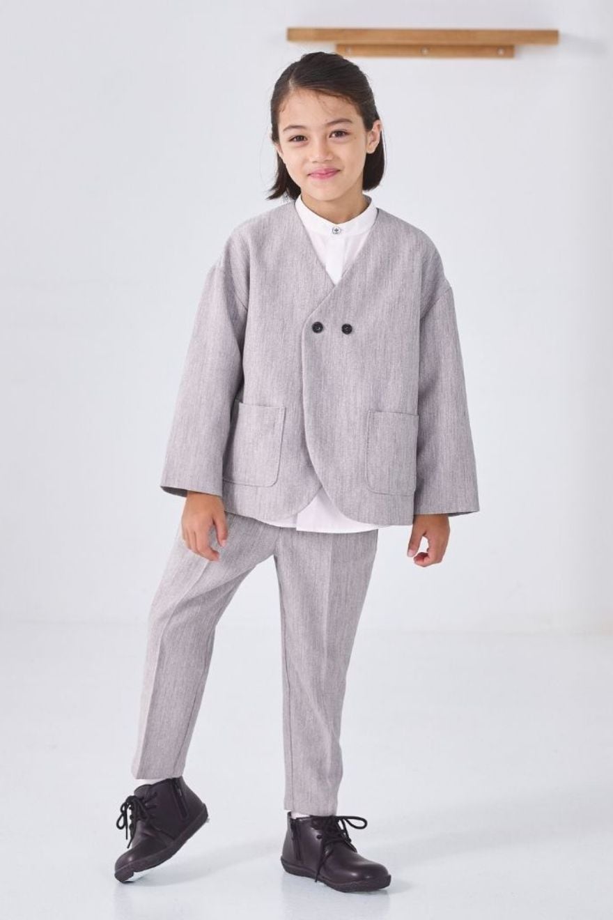 WEB限定】ノーカラーセットアップ 100 110 120 130cm (2471-5451) CHOPINblue/ショパンブルー