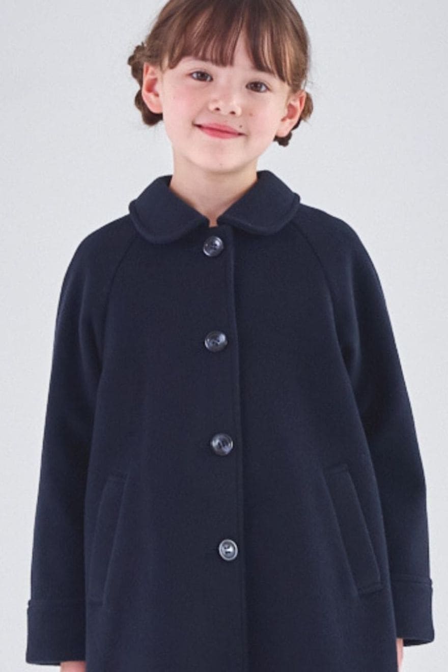 【キッズ】ラグランスリーブステンカラーコート 110 120 130cm (2572-7318) CHOPIN blue/ショパンブルー