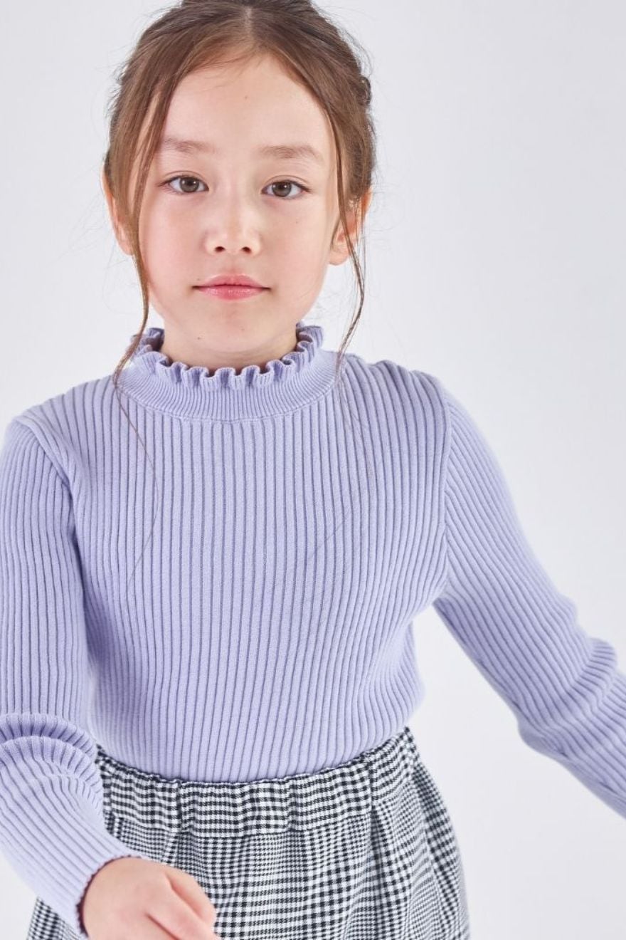 コットン100%リブセーター 90 100 110 120 130 140 150 160 170cm CHOPINblue/ショパンブルー(2577-7107/2577-7307/2577-7507 )