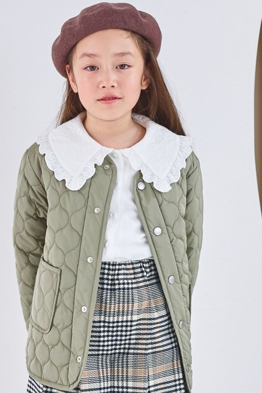 BIGカラーエンブロイダリーブラウス 90 100 110 120 130 140 150 160 170cm (2573-7308/2573-7508) CHOPINblue/ショパンブルー