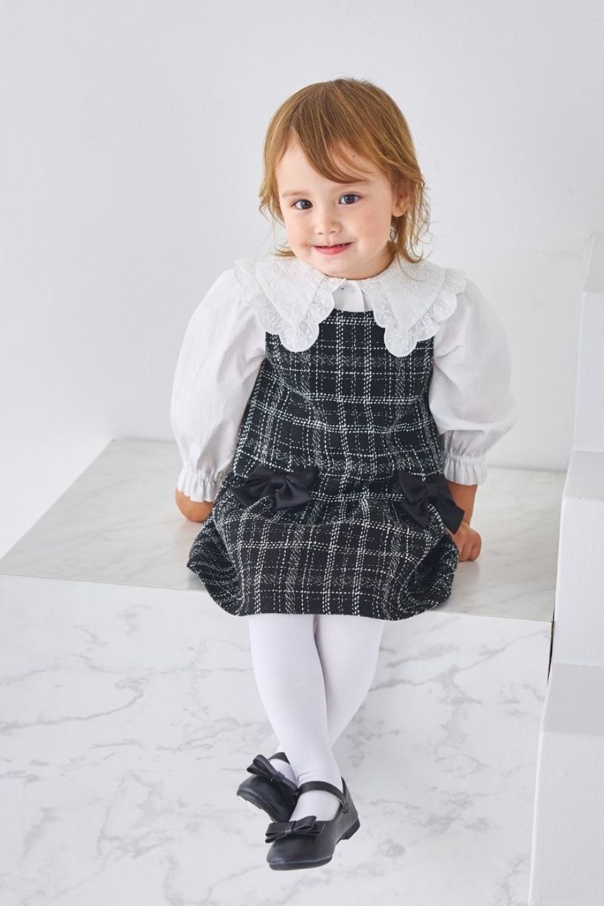 BIGカラーエンブロイダリーブラウス 90 100 110 120 130 140 150 160 170cm (2573-7308/2573-7508) CHOPINblue/ショパンブルー