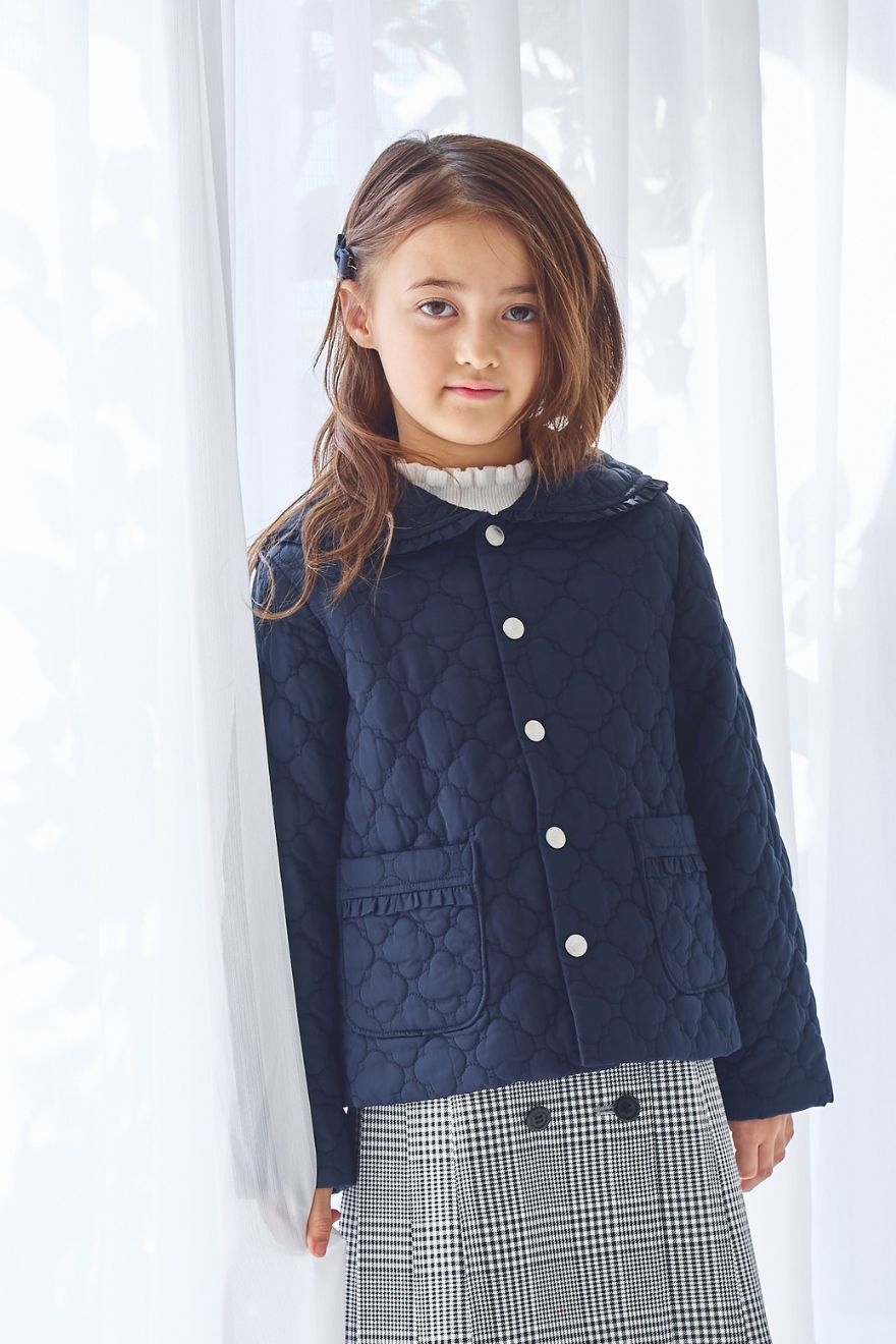 セーラーカラーフラワーキルトブルゾン 110 120 130 140cm (2572-7313) CHOPIN blue/ショパンブルー