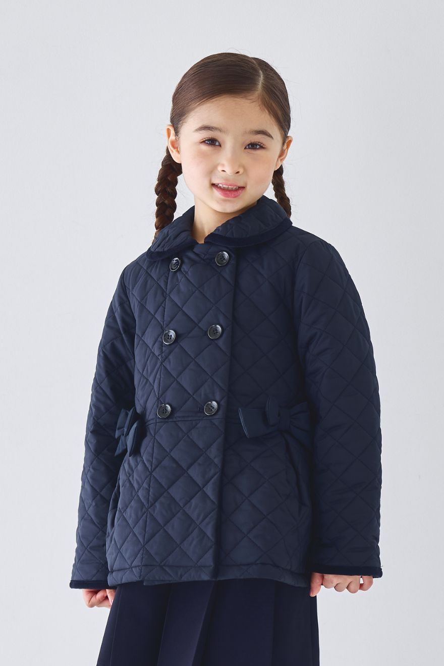 ダイヤキルトWブレストショートコート 100 110 120 130 140cm (2572-7316) CHOPIN blue/ショパン ブルー