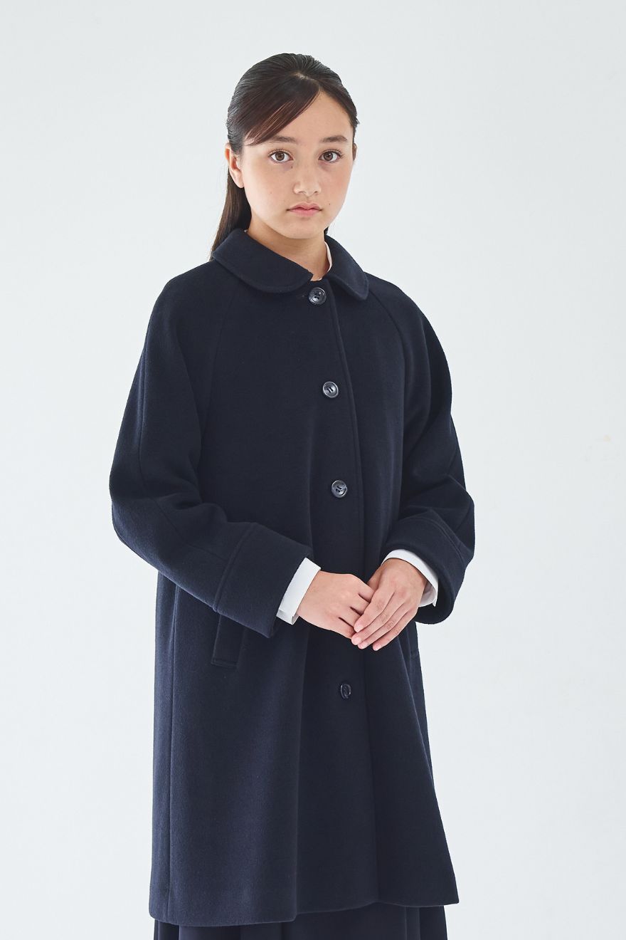 【ジュニア】ラグランスリーブステンカラーコート 140 150 160cm (2572-7518) CHOPIN blue/ショパンブルー