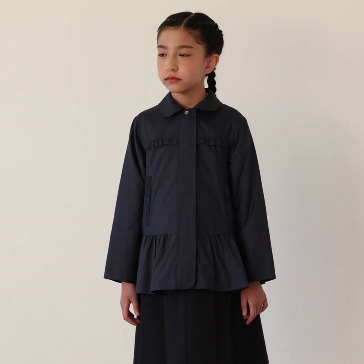 TIMEセール20％OFF】【撥水加工】フード付きポケットリボンフリル