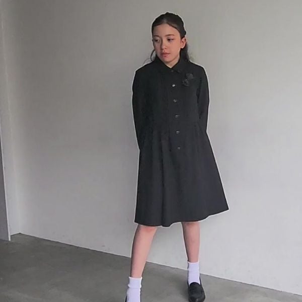 長袖ピンタックシャツワンピース 140 150 160cm(8893-2502