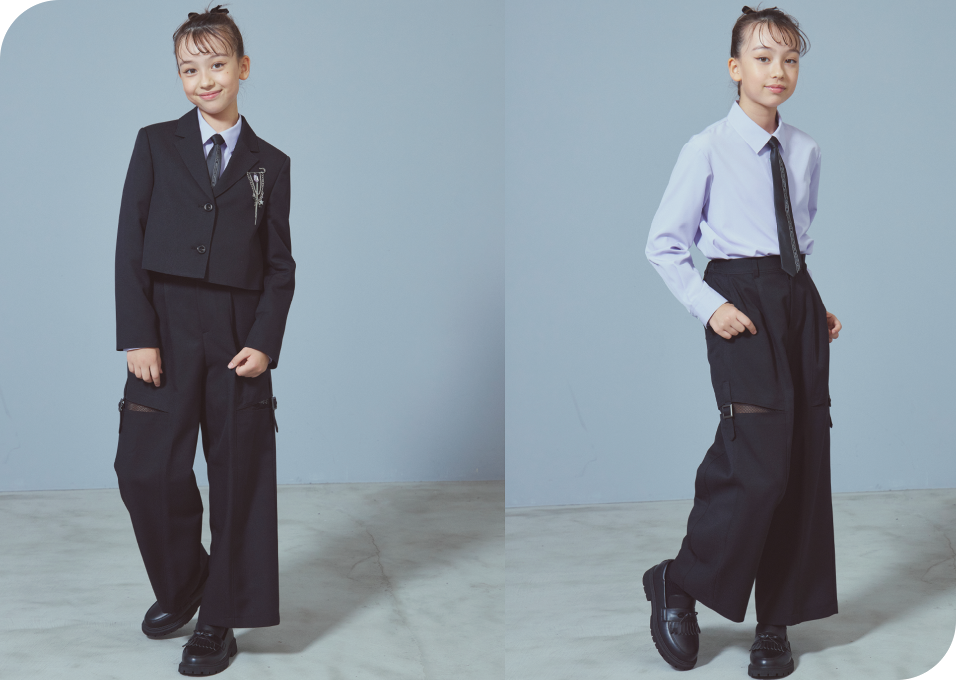 ロングバンツスーツ ブラック