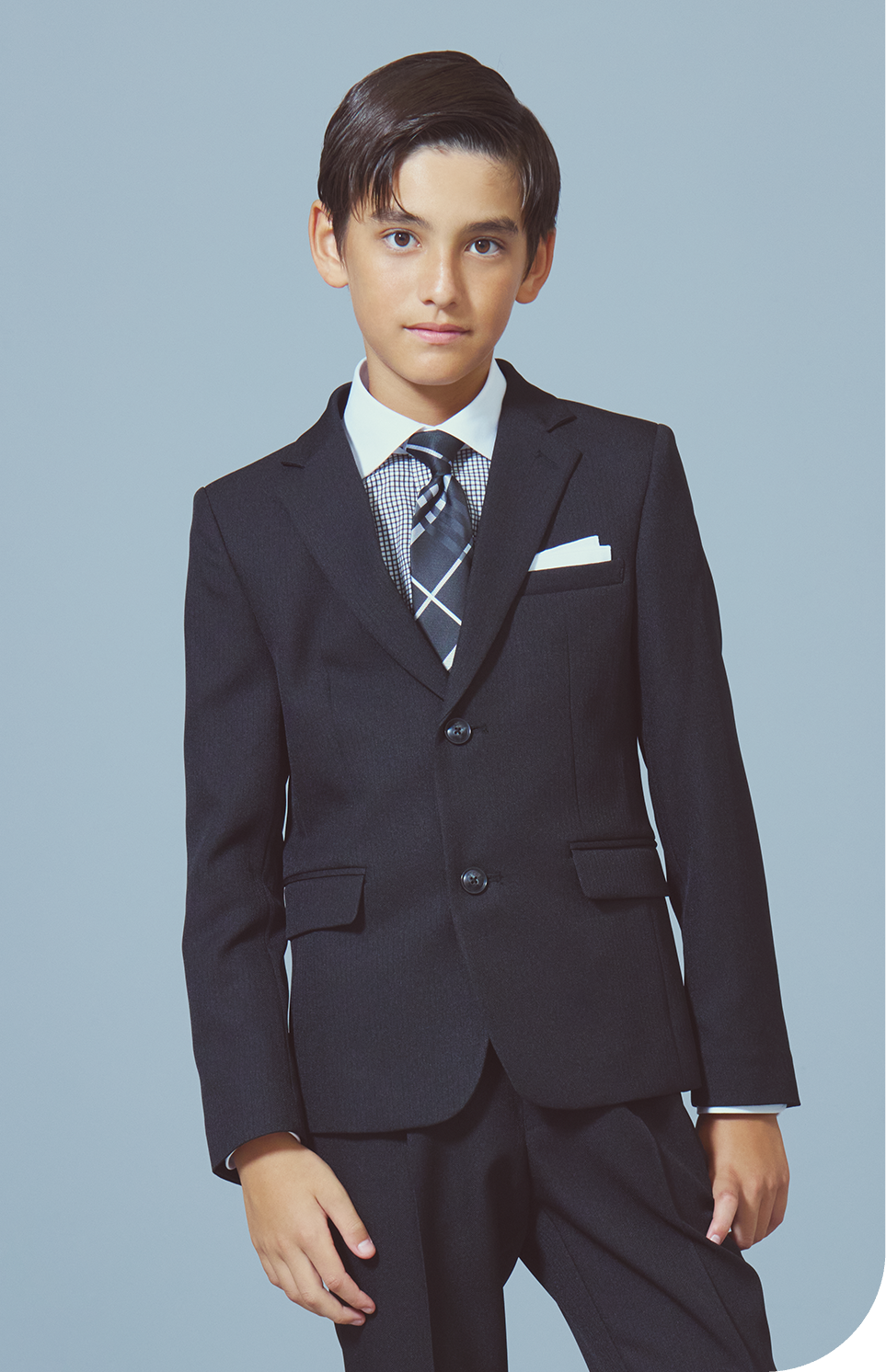 ブラックチェックタイロングバンツスーツ ブラック