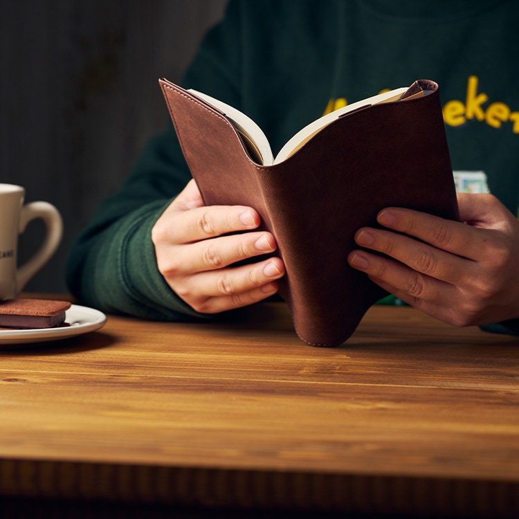 カカオハスクレザーのブックカバー A6サイズ VANILLABEANS公式