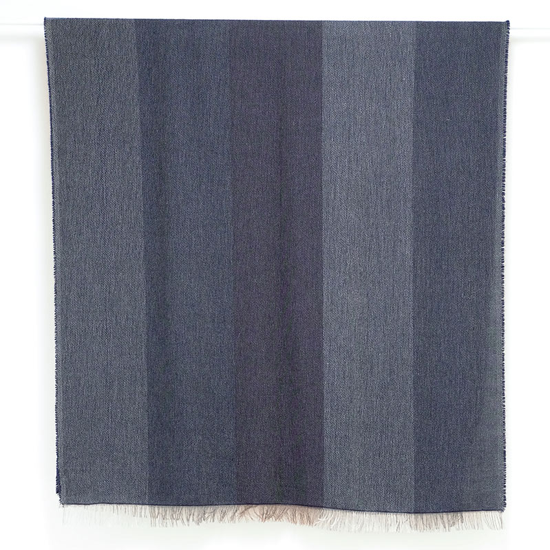 イタリア製 大判ストール 羽織れる 男性女性兼用デザイン ブロッコ・ブルー（青色系）8