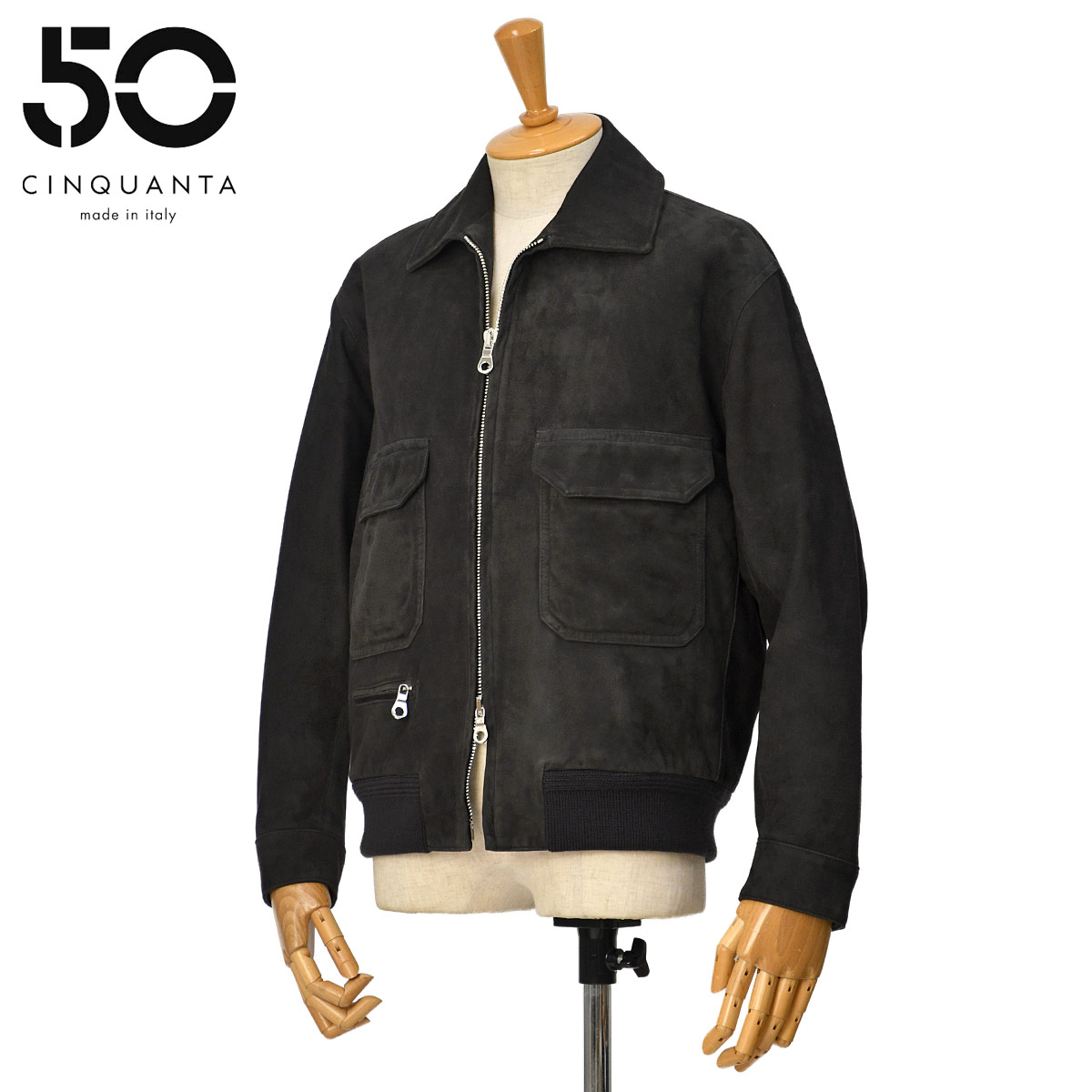 【３月７日限定価格】Cinquanta チンクアンタ スエード レザージャケット CINQUANTA【チンクアンタ】スウェディッシュミリタリーレザーブルゾン