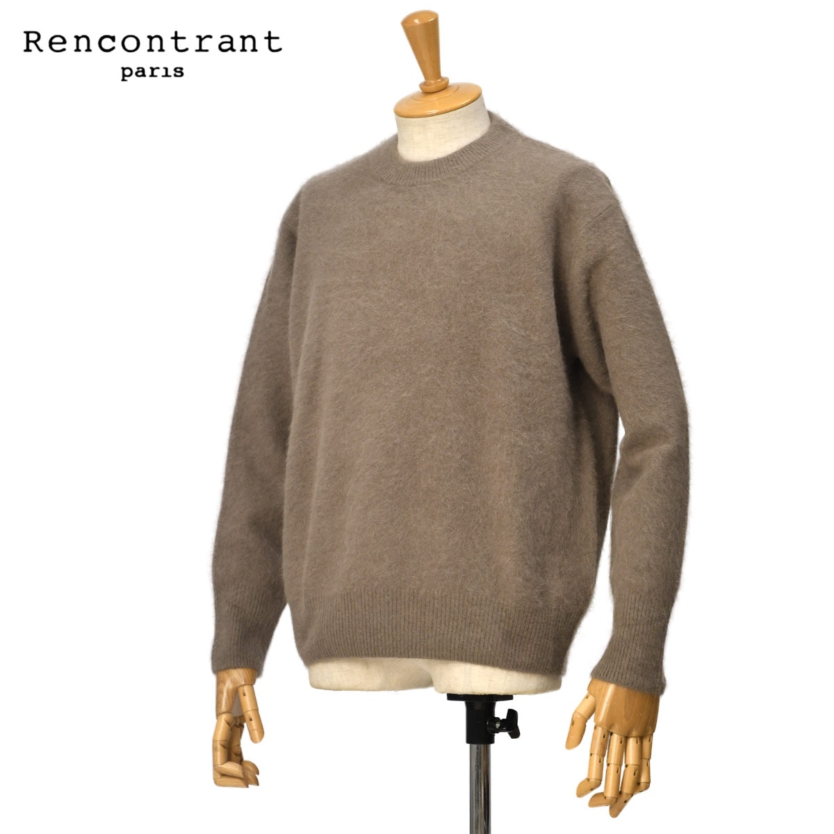 RENCONTRANT ニット RENCONTRANT【レンコントラント】クルーネックニット 10058-F BLACK